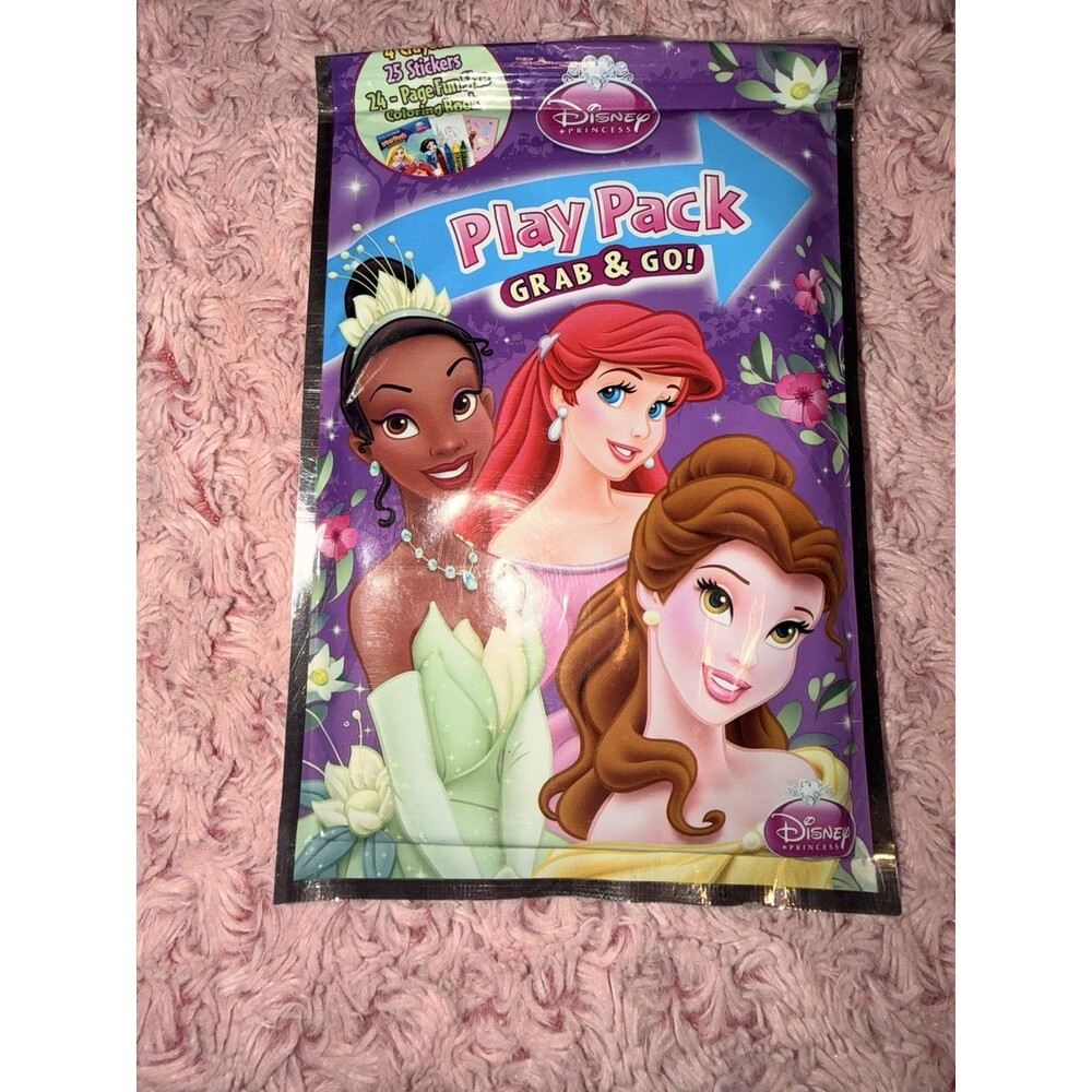 Disney Princess Grab & Go Travel Play Pack Activity Coloring Tiana Belle Ariel